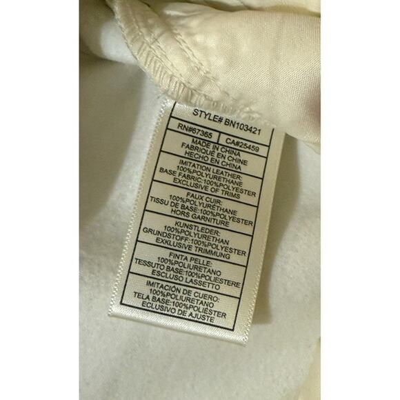 Steve Madden Leather Imitation Ivory Pants Pockets Size 25 - Picture 9 of 11